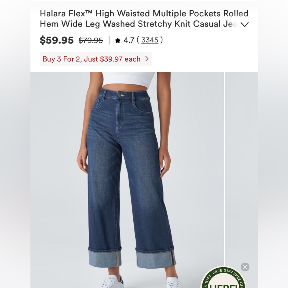 HALARA Women's Blue Ankle & Cropped Jeans